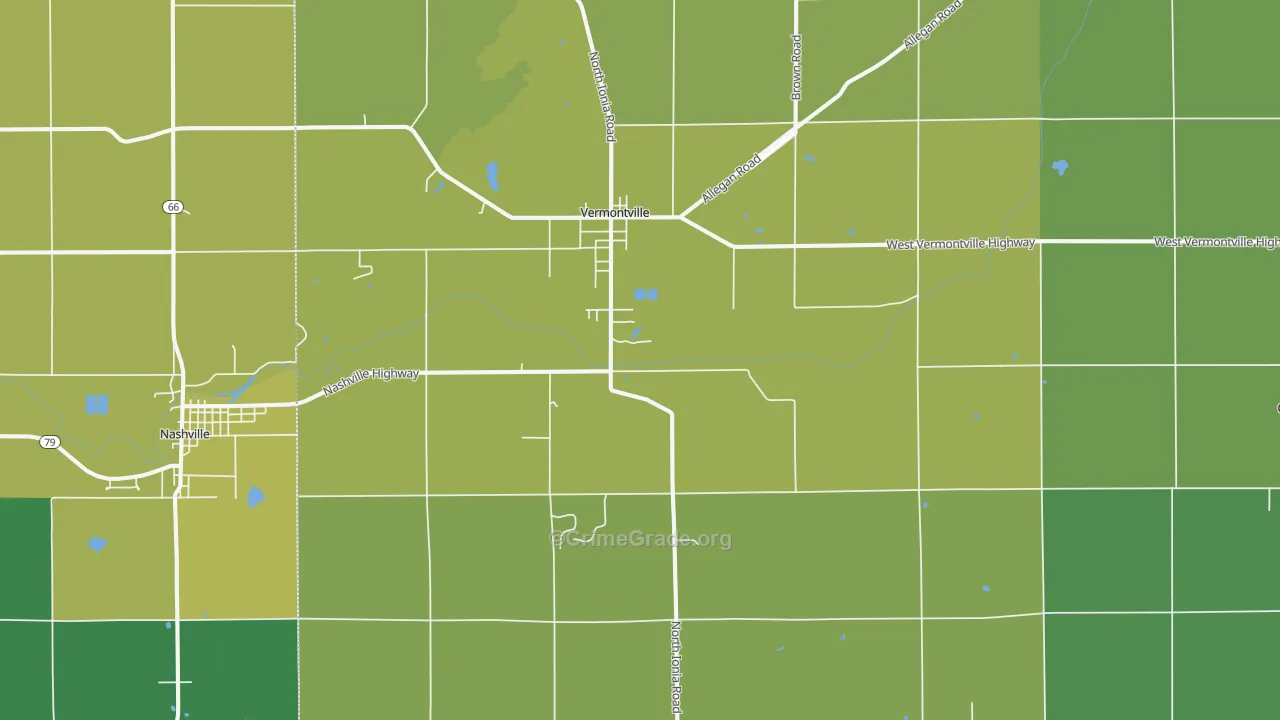 Vermontville, MI Map of Drug-Related Crime Rates