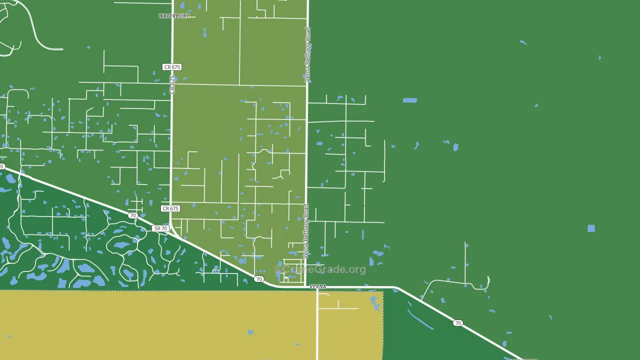 Verna, FL Map of Drug-Related Crime Rates