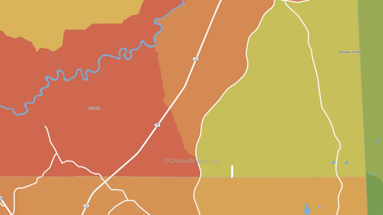 Vernal, MS Map of Drug-Related Crime Rates