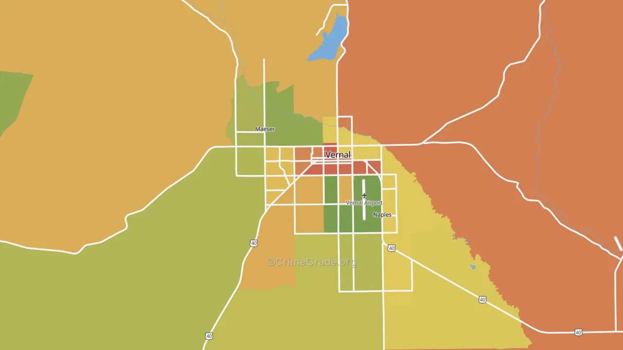 Vernal, UT Map of Drug-Related Crime Rates