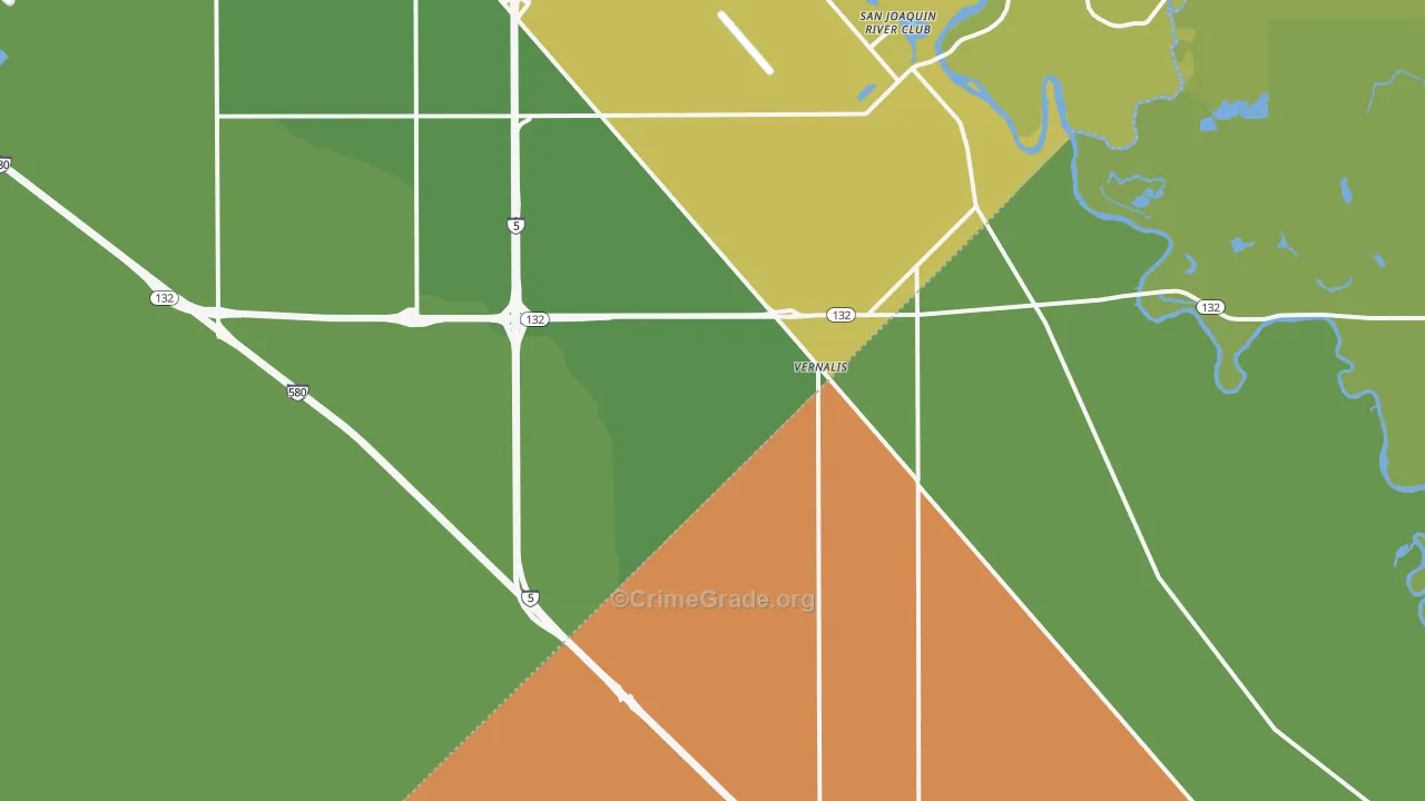 Vernalis, CA Map of Drug-Related Crime Rates