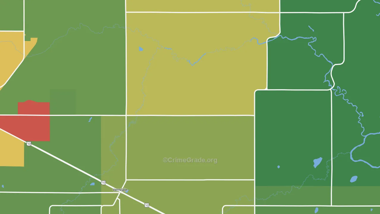 Verndale, MN Map of Drug-Related Crime Rates