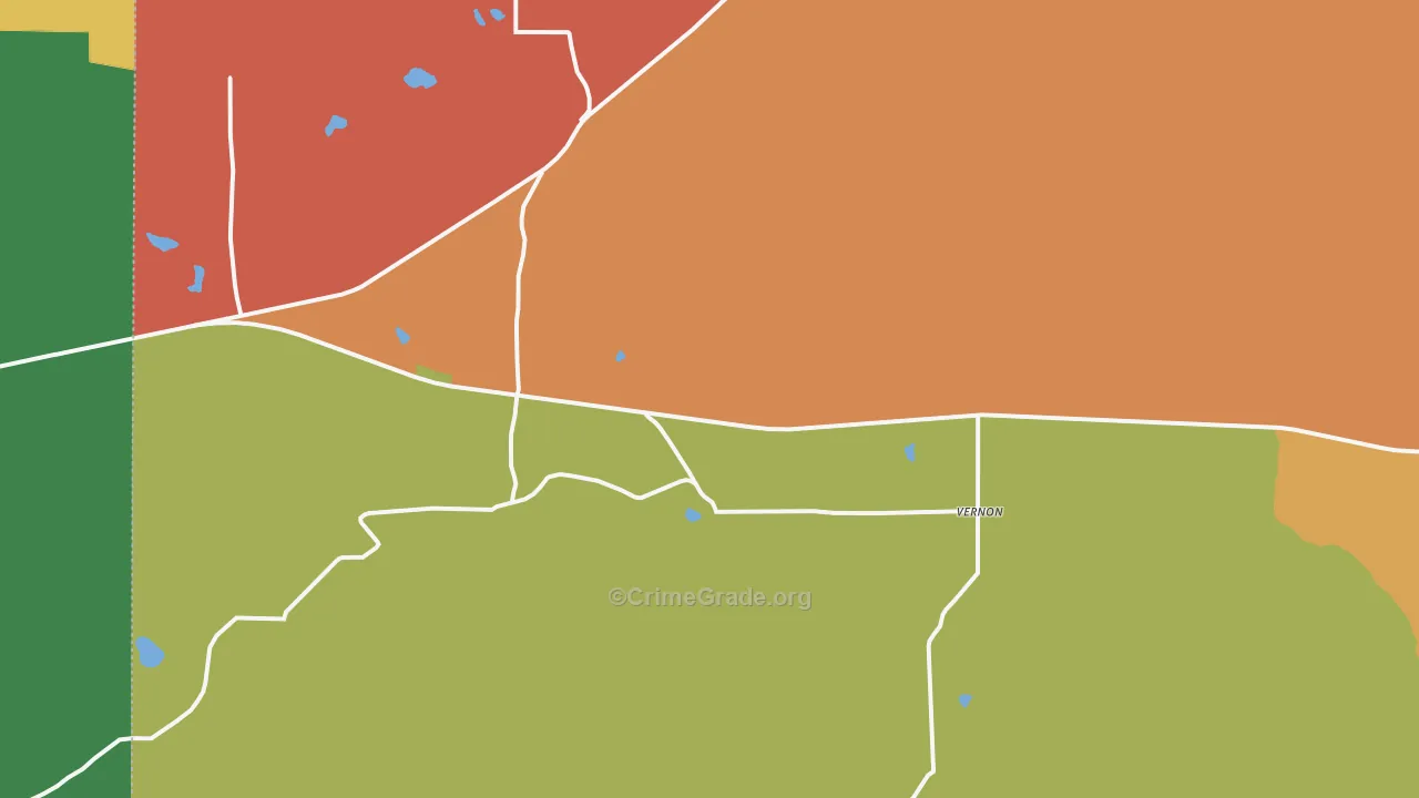 Vernon, AZ Map of Drug-Related Crime Rates