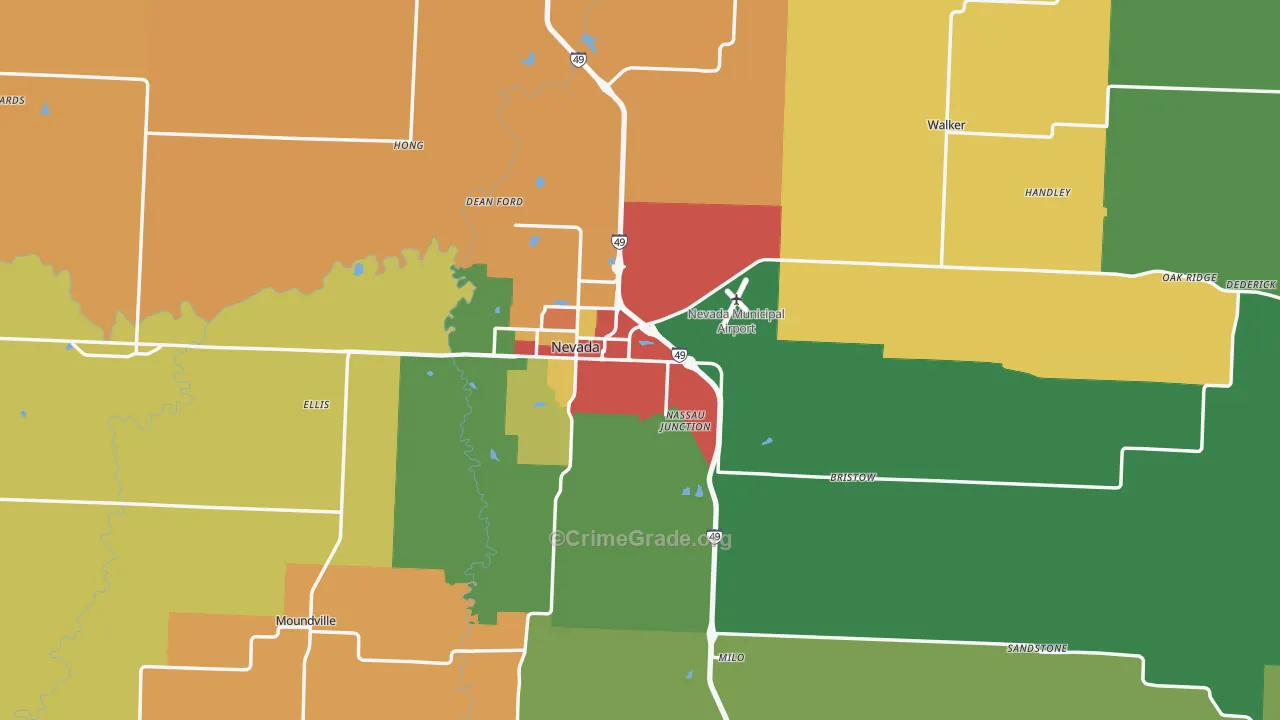 Vernon County, MO Map of Drug-Related Crime Rates