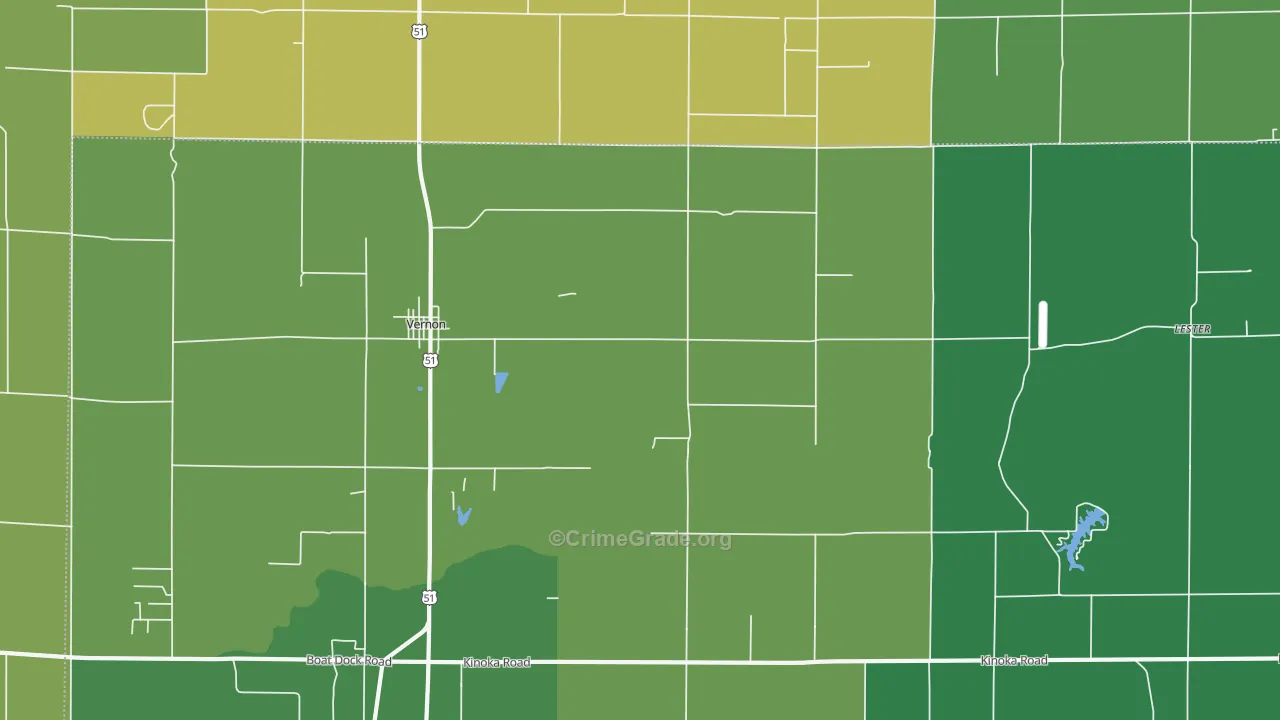 Vernon, IL Map of Drug-Related Crime Rates