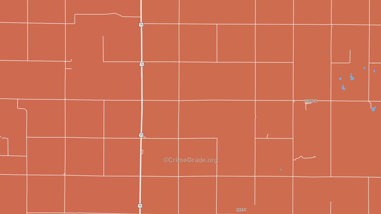 Vernon, KS Map of Drug-Related Crime Rates