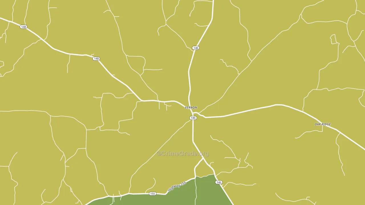 Vernon, LA Map of Drug-Related Crime Rates