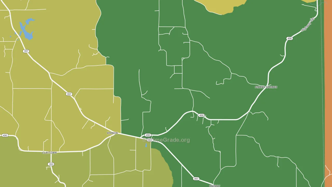 Vernon, MS Map of Drug-Related Crime Rates