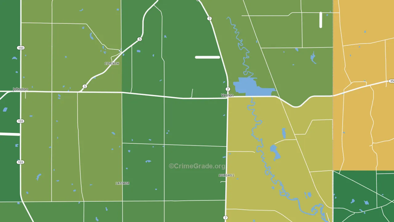 Vernon, OH Map of Drug-Related Crime Rates