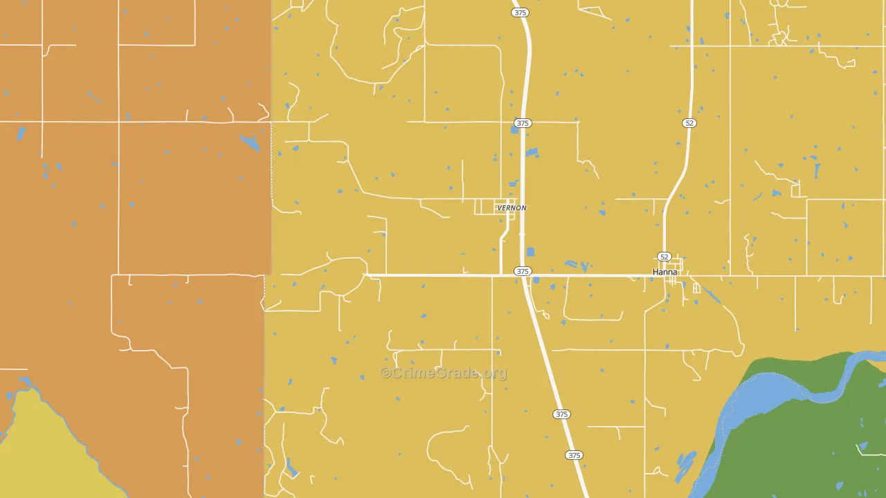 Vernon, OK Map of Drug-Related Crime Rates