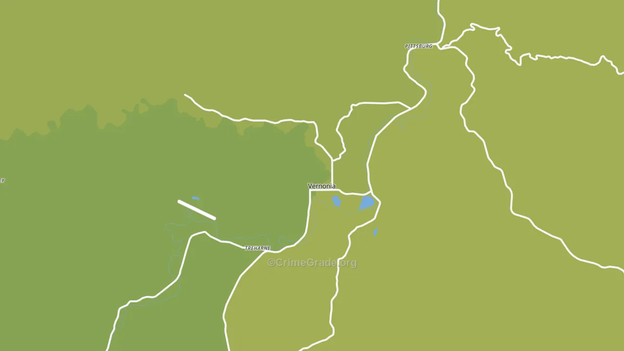 Vernonia, OR Map of Drug-Related Crime Rates