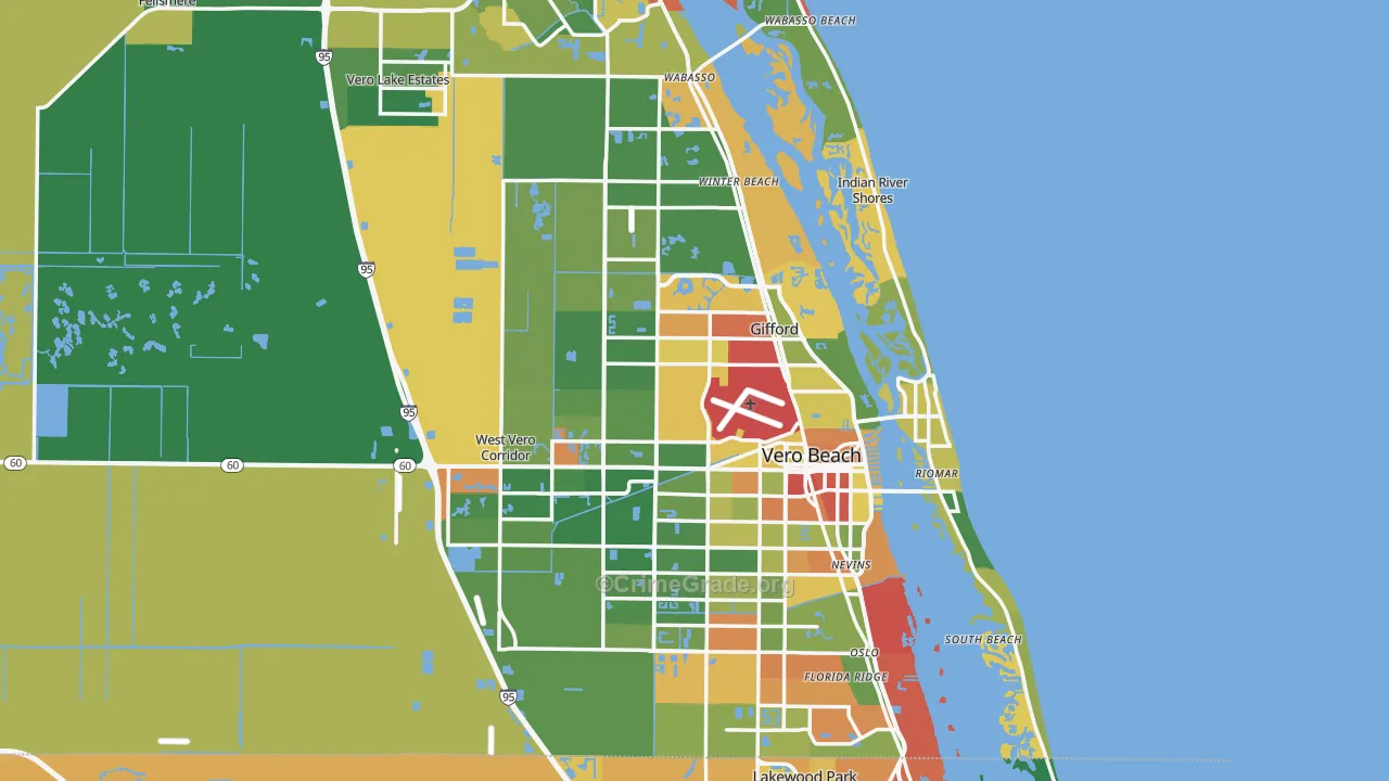 Vero Beach, FL Map of Drug-Related Crime Rates
