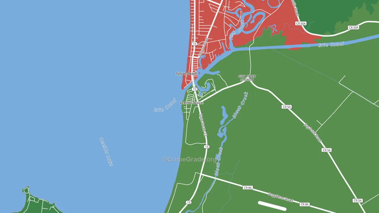 Verona Beach, NY Map of Drug-Related Crime Rates