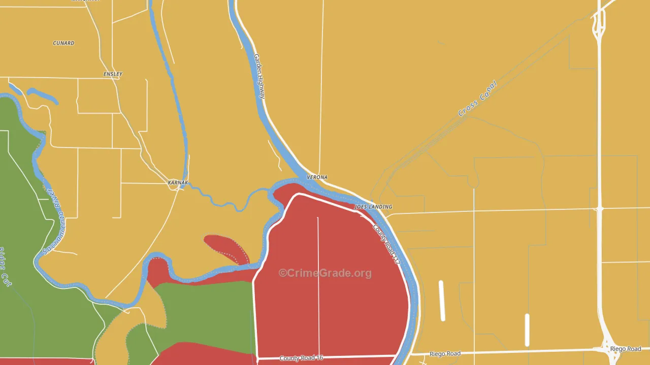 Verona, CA Map of Drug-Related Crime Rates