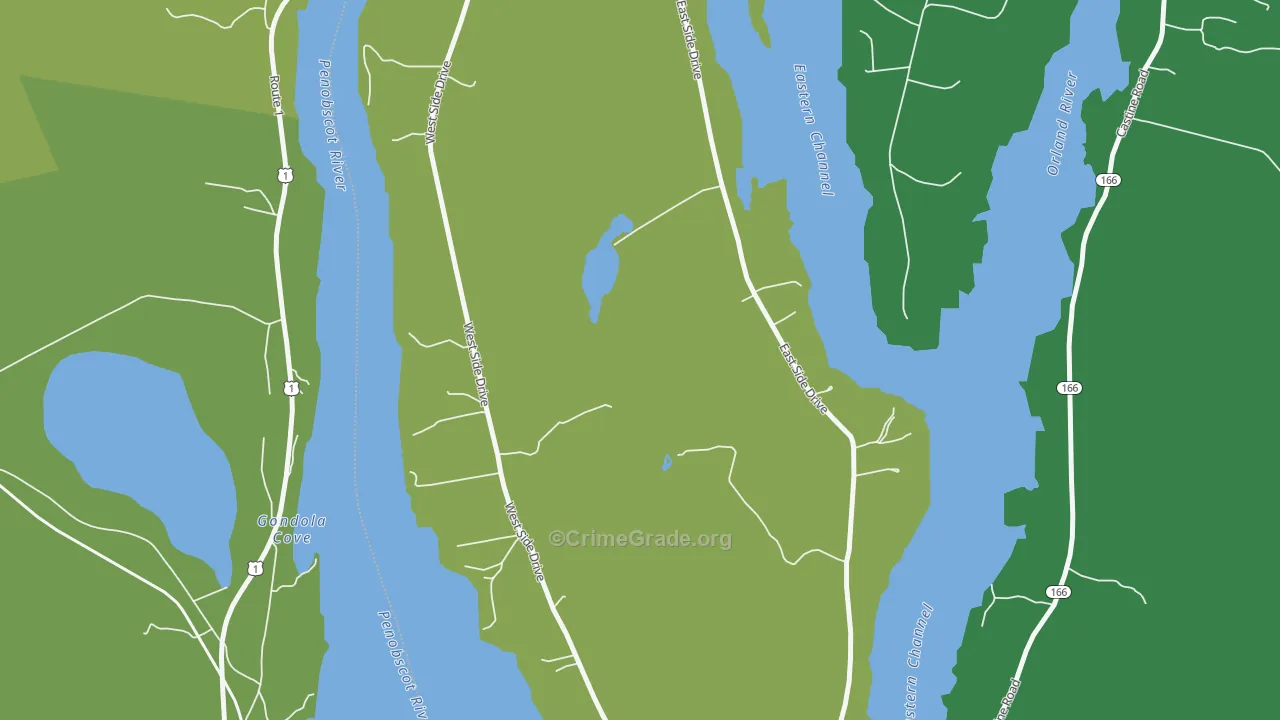 Verona Island, ME Map of Drug-Related Crime Rates
