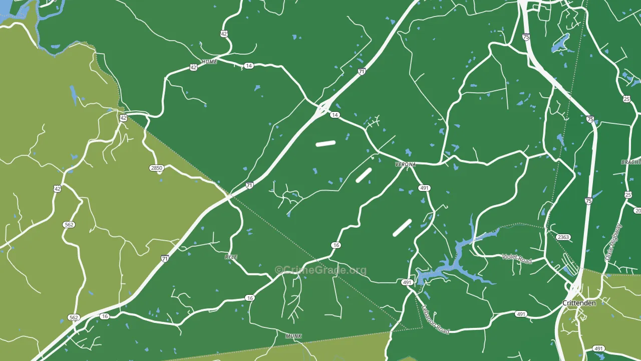 Verona, KY Map of Drug-Related Crime Rates