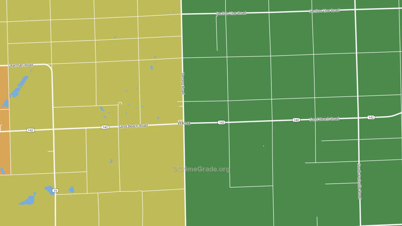 Verona, MI Map of Drug-Related Crime Rates