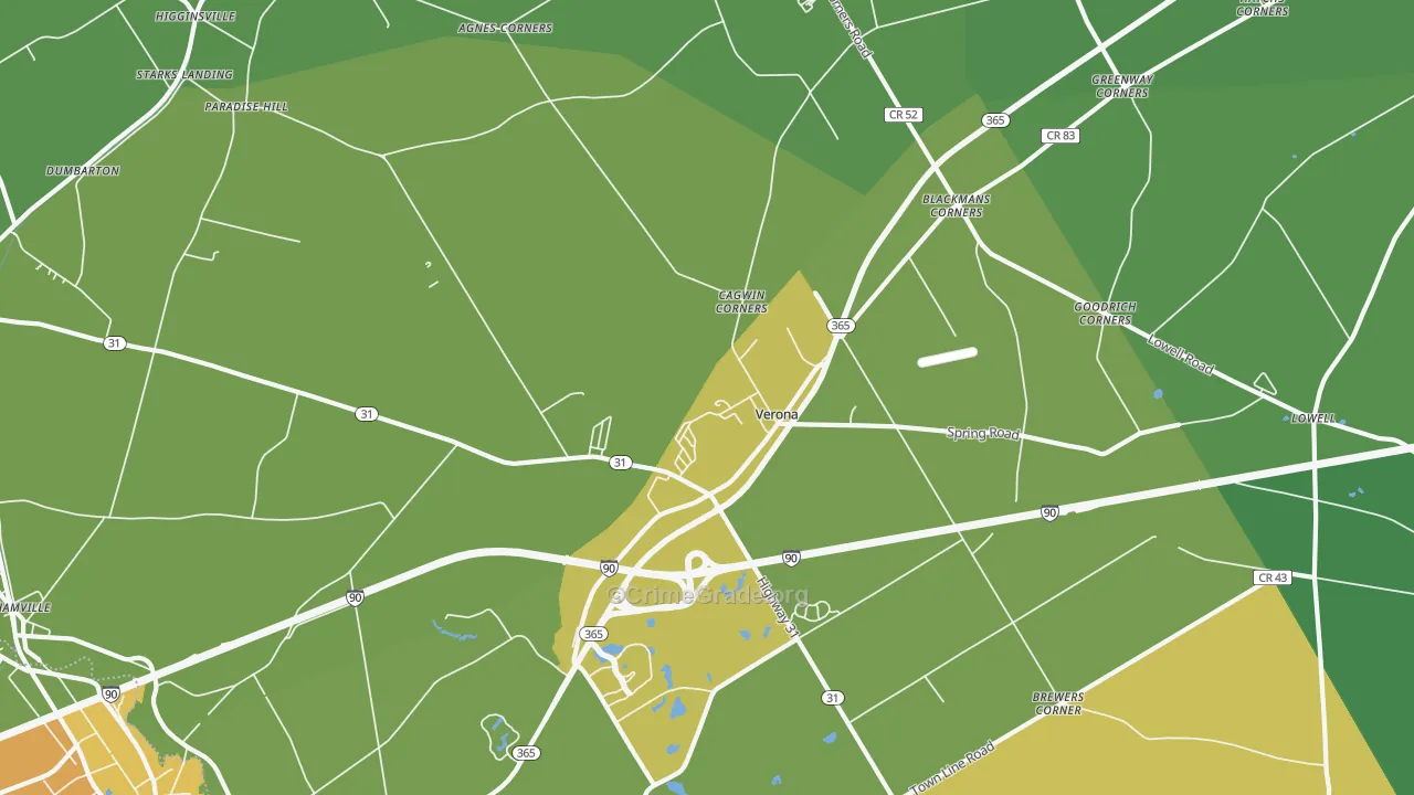 Verona, NY Map of Drug-Related Crime Rates
