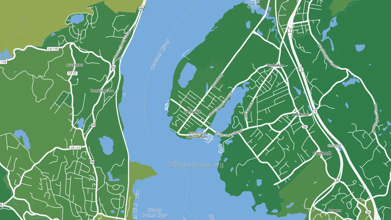 Verplanck, NY Map of Drug-Related Crime Rates