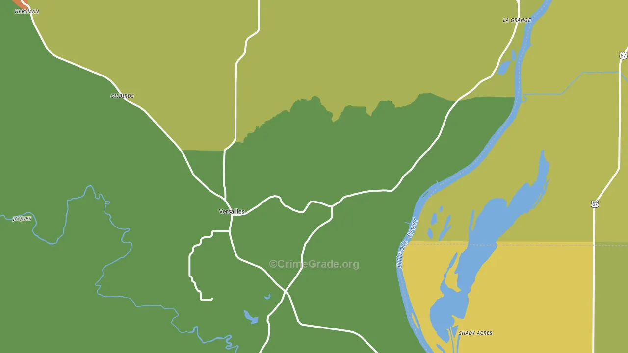 Versailles, IL Map of Drug-Related Crime Rates