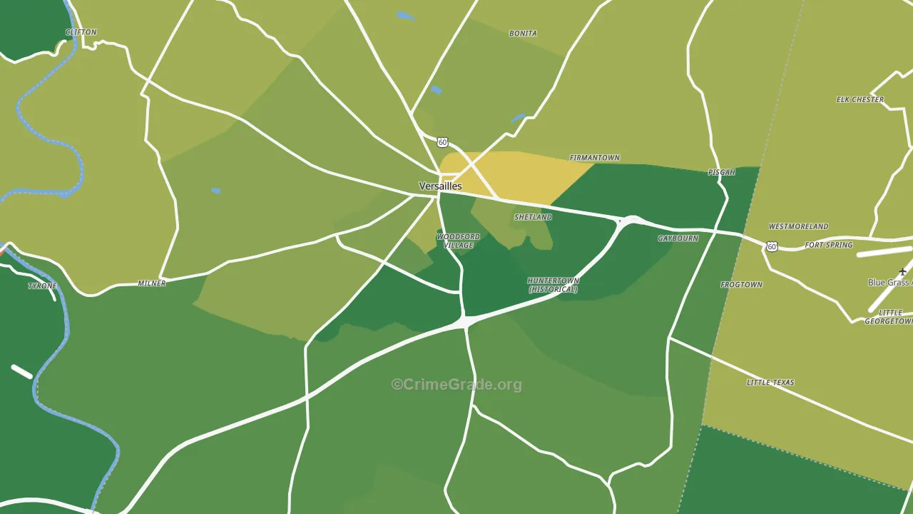 Versailles, KY Map of Drug-Related Crime Rates