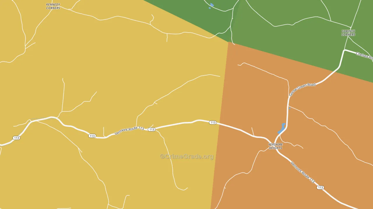 Vershire Heights, VT Map of Drug-Related Crime Rates