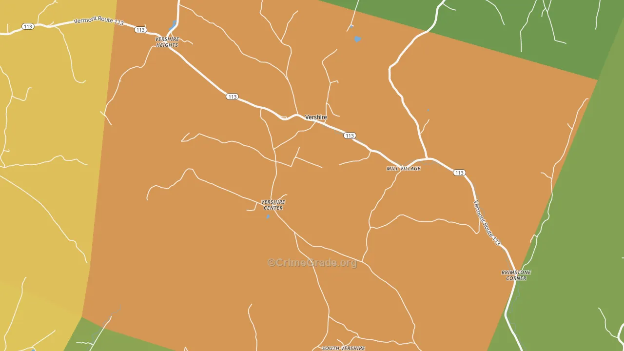 Vershire, VT Map of Drug-Related Crime Rates