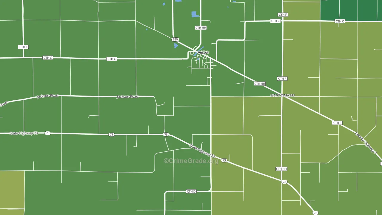 Vesper, WI Map of Drug-Related Crime Rates