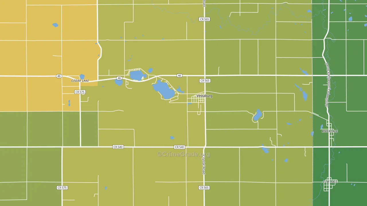 Vestaburg, MI Map of Drug-Related Crime Rates