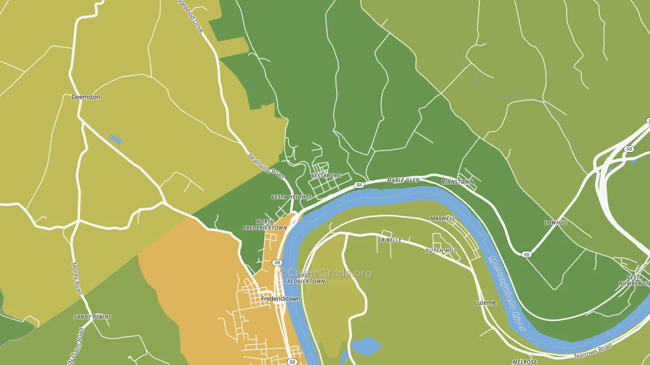 Vestaburg, PA Map of Drug-Related Crime Rates