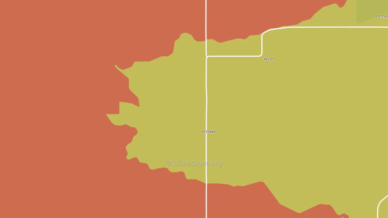 Veteran, WY Map of Drug-Related Crime Rates