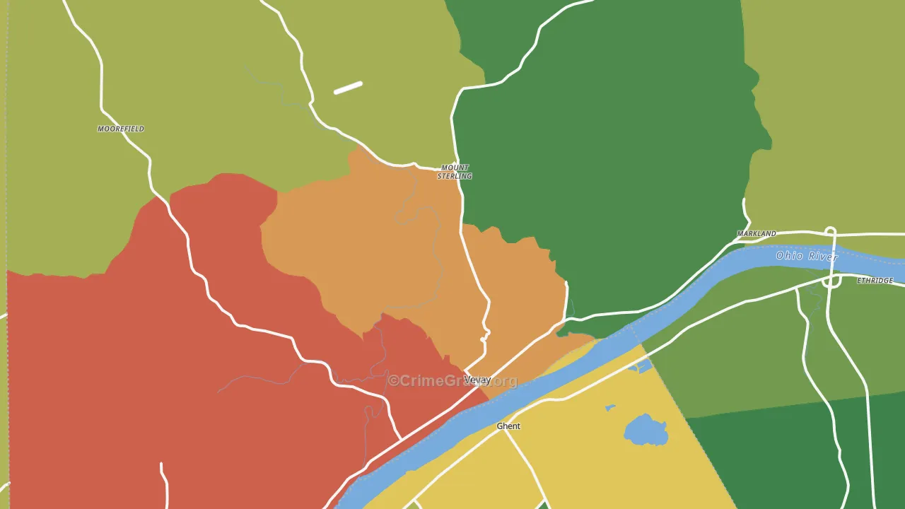 Vevay, IN Map of Drug-Related Crime Rates