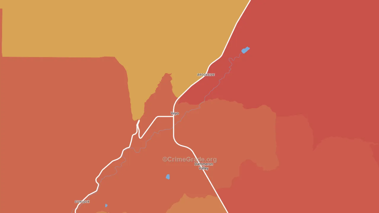 Veyo, UT Map of Drug-Related Crime Rates