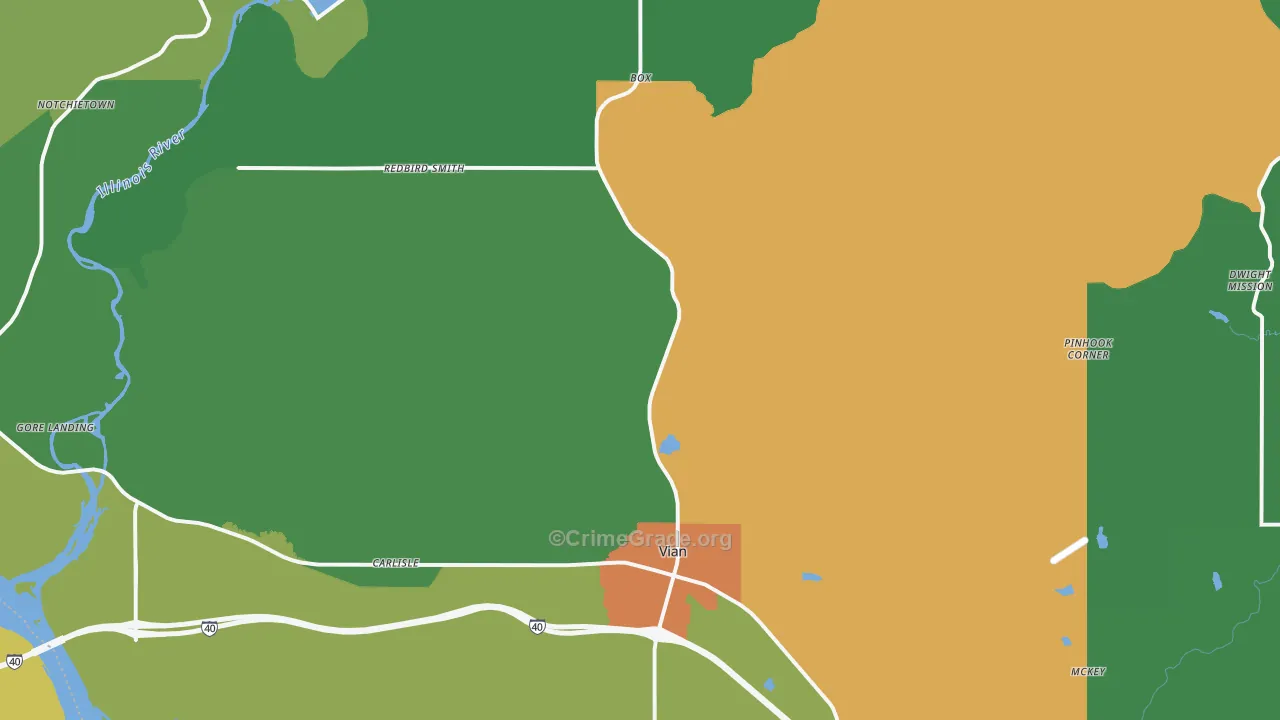 Vian, OK Map of Drug-Related Crime Rates