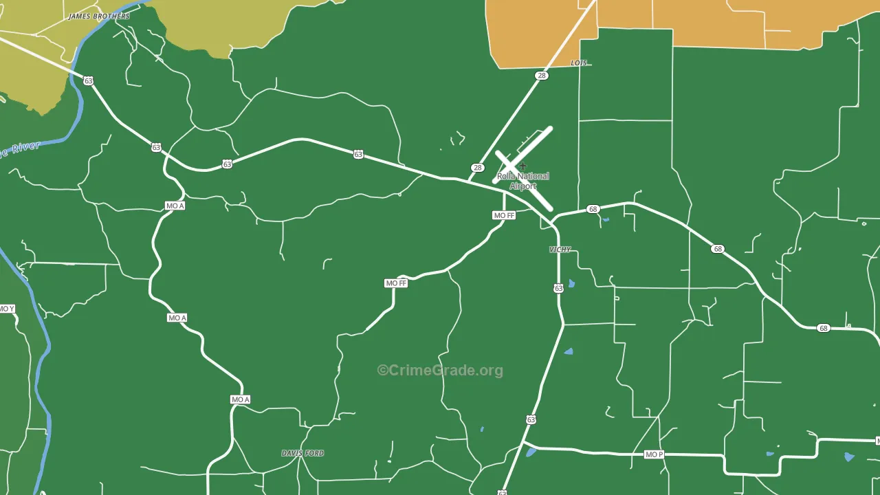 Vichy, MO Map of Drug-Related Crime Rates