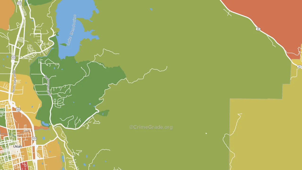 Vichy Springs, CA Map of Drug-Related Crime Rates