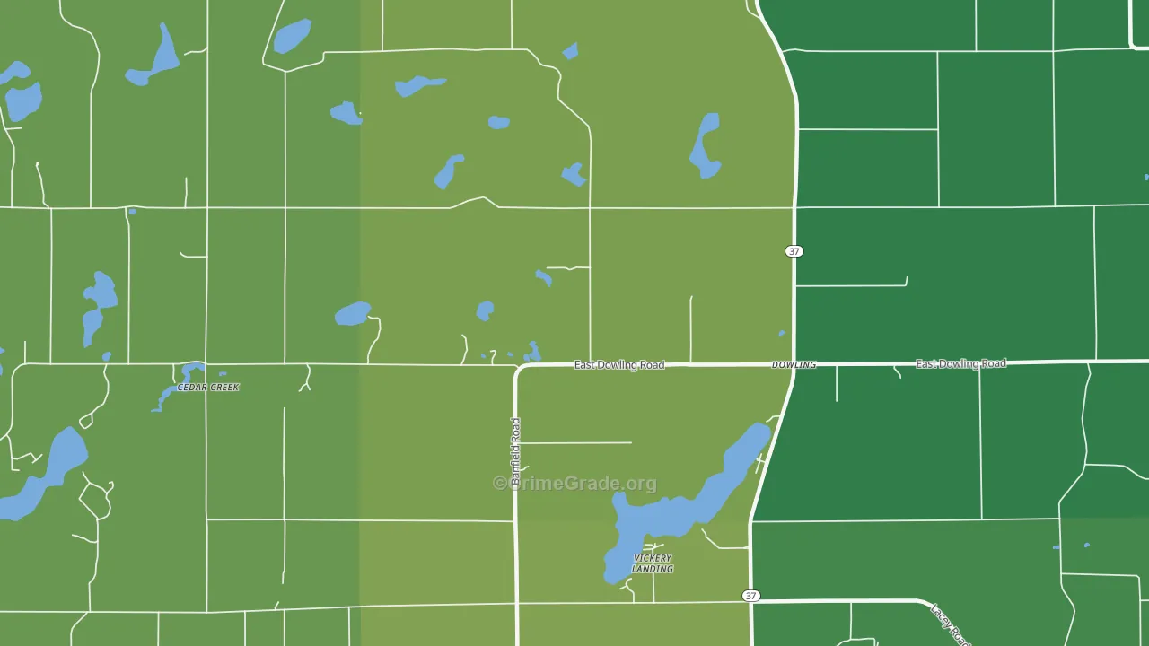 Vickery Landing, MI Map of Drug-Related Crime Rates