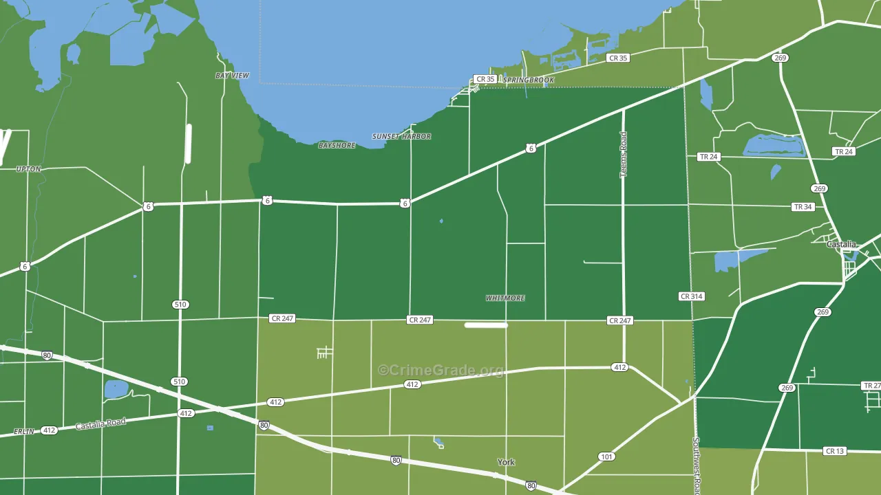 Vickery, OH Map of Drug-Related Crime Rates