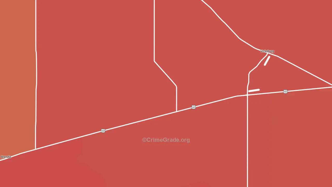 Vicksburg, AZ Map of Drug-Related Crime Rates