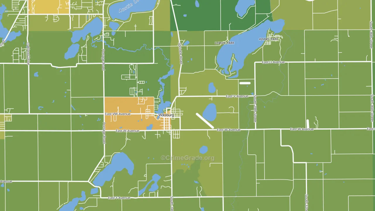 Vicksburg, MI Map of Drug-Related Crime Rates