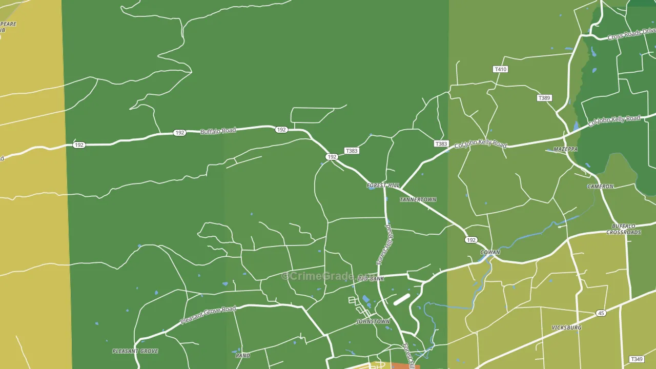 Vicksburg, PA Map of Drug-Related Crime Rates