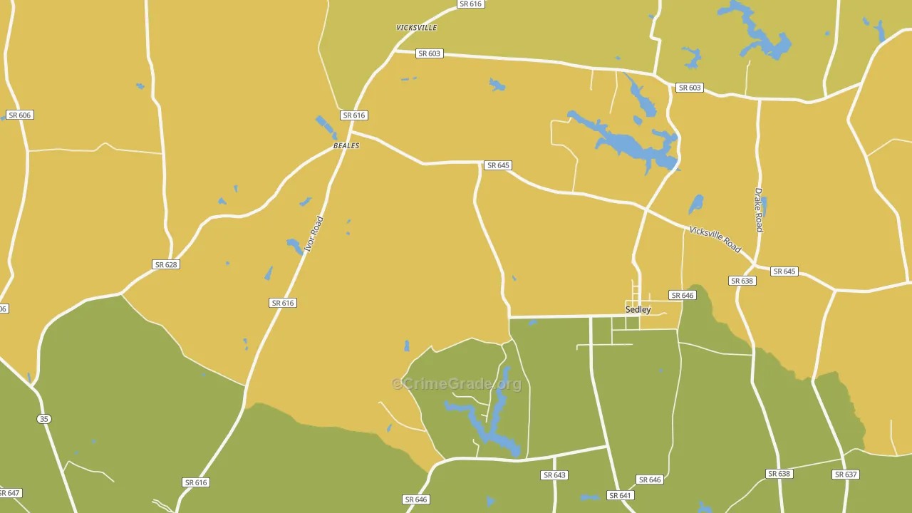 Vicksville, VA Map of Drug-Related Crime Rates