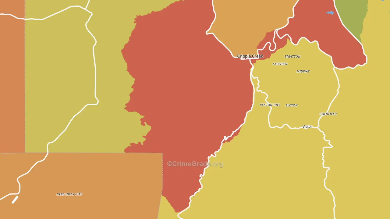 Victor, CO Map of Drug-Related Crime Rates