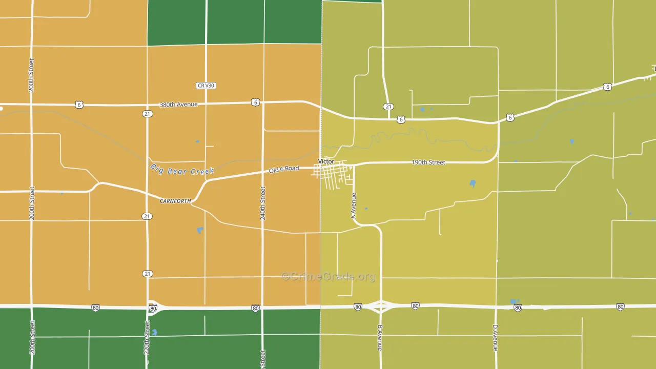 Victor, IA Map of Drug-Related Crime Rates
