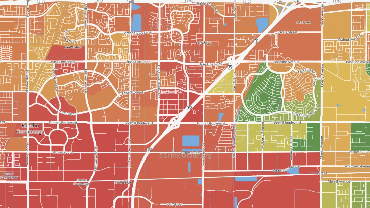 Victoria Gardens, Rancho Cucamonga, CA Map of Drug-Related Crime Rates