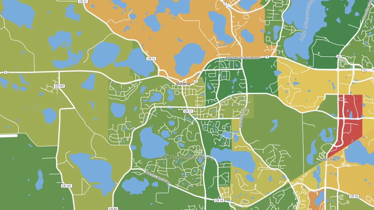 Victoria, MN Map of Drug-Related Crime Rates