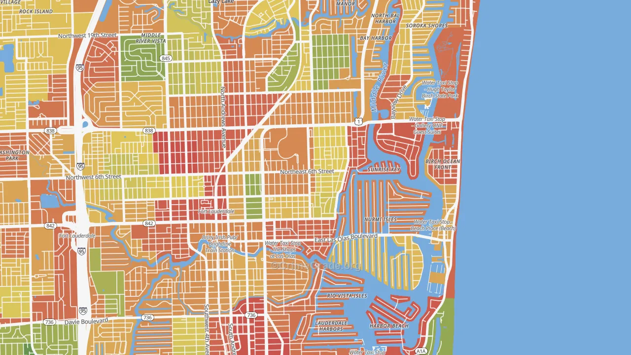 Victoria Park, Fort Lauderdale, FL Map of Drug-Related Crime Rates