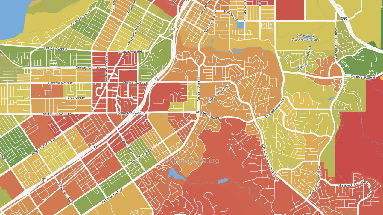 Victoria, Riverside, CA Map of Drug-Related Crime Rates