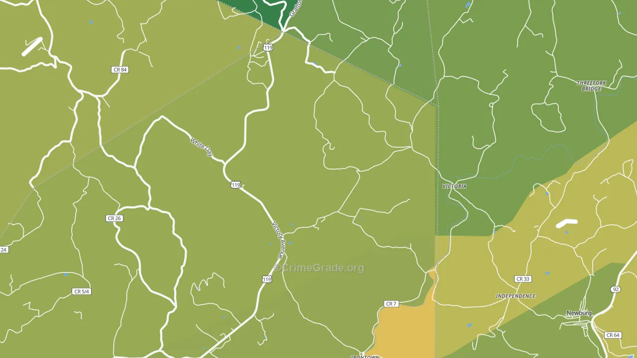 Victoria, WV Map of Drug-Related Crime Rates