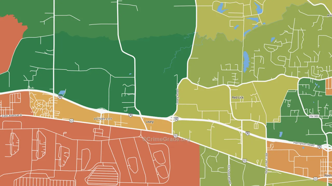 Victory City, TX Map of Drug-Related Crime Rates
